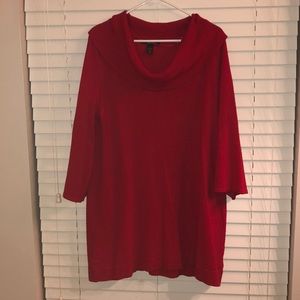 Red sweater tunic.